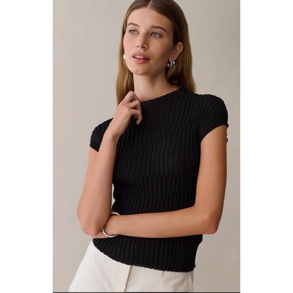 Few Moda Kourt Women Black Ribbed Mock Neck Sleeveless Knit Top K26KSWP03230 S